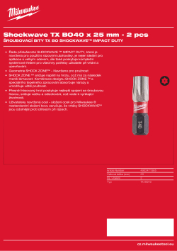MILWAUKEE TX BO40 x 25 mm - 2 ks 4932471585 A4 PDF