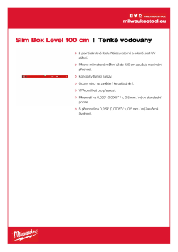 MILWAUKEE Tenká vodováha 100 cm nemagnetická 4932459093 A4 PDF