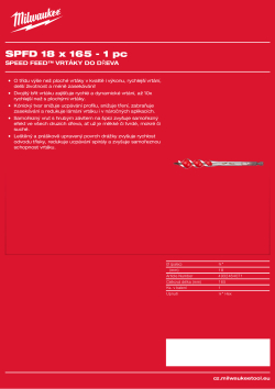 MILWAUKEE Speed Feed™ Wood Drill Bits 4932464071 A4 PDF