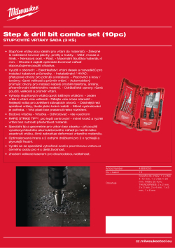 MILWAUKEE Set stupňovitých vrtáků a vrtáků do kovu Thunderweb 10 ks 48899350 A4 PDF
