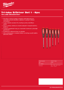 MILWAUKEE Sada Tri-lobe šroubováků SET 1 - 6ks 4932471806 A4 PDF