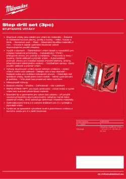 MILWAUKEE Sada stupňovitých vrtáků (3 ks) 48899399 A4 PDF