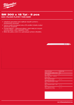 MILWAUKEE Metal: THIN KERF Blades 48005189 A4 PDF