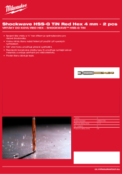 MILWAUKEE HSS-TiN Red Hex 4 mm - 2 ks 48894708 A4 PDF