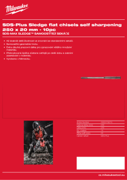 MILWAUKEE Plochý sekáč SDS-Plus SLEDGE™ 4932478273 A4 PDF
