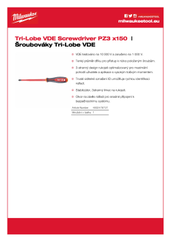 MILWAUKEE Šroubovák Tri-Lobe VDE PZ3 x150 4932478727 A4 PDF