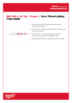 MILWAUKEE Metal: THIN KERF Blades 48005182 A4 PDF