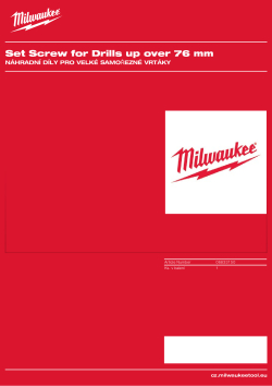 MILWAUKEE Set upevňovacích šroubů pro vrtáky nad 76mm 6833150 A4 PDF