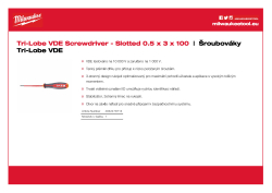 MILWAUKEE Šroubovák Tri-Lobe VDE štěrbinový 0.5 x 3 x 100 4932478713 A4 PDF