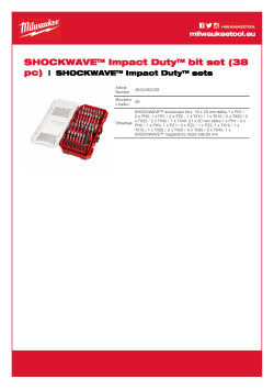 MILWAUKEE Sada bitů SHOCKWAVE™ IMPACT DUTY 38 ks 4932492009 A4 PDF
