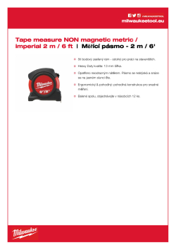 MILWAUKEE Svinovací metr C 2 m/ 6 ft (šířka 13mm) 48225502 A4 PDF