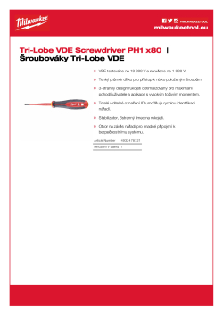MILWAUKEE Šroubovák Tri-Lobe VDE PH1 x80 4932478721 A4 PDF