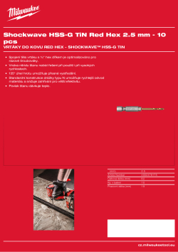 MILWAUKEE RED HEX - Shockwave HSS-TiN Drill Bits 4932478175 A4 PDF