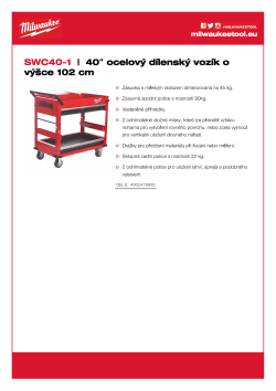 MILWAUKEE TOOLGUARD™ 40˝/ 102 cm ocelový dílenský vozík 4932478856 A4 PDF