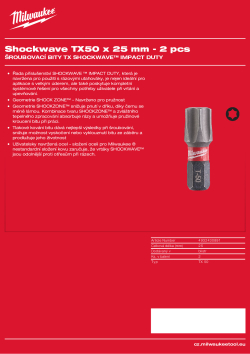 MILWAUKEE TX50 x 25 mm - 2 ks 4932430891 A4 PDF