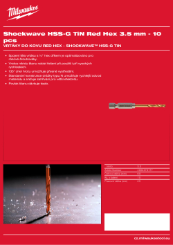 MILWAUKEE RED HEX - Shockwave HSS-TiN Drill Bits 4932478177 A4 PDF