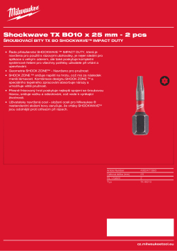 MILWAUKEE TX BO10 x 25 mm - 2 ks 4932471580 A4 PDF