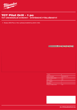 MILWAUKEE Pilotní vrták do zdiva, betonu, cihel, atp. 4932399125 A4 PDF
