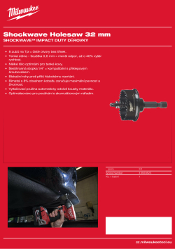 MILWAUKEE Shockwave Holesaws 49569825 A4 PDF