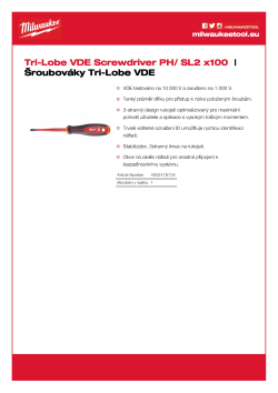 MILWAUKEE Šroubovák Tri-Lobe VDE PH/ SL2 x100 4932478734 A4 PDF