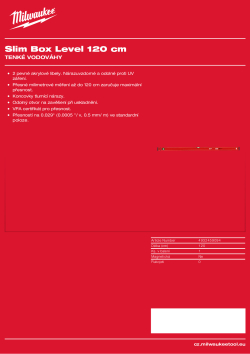 MILWAUKEE Tenká vodováha 120 cm nemagnetická 4932459094 A4 PDF