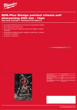 MILWAUKEE Špičatý sekáč SDS-Plus SLEDGE™ 4932478272 A4 PDF