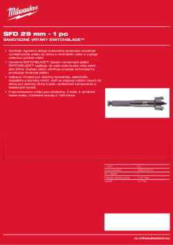 MILWAUKEE Selfeed Drill Bits 48251122 A4 PDF