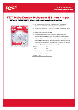 MILWAUKEE Hole Dozer Holesaws with Carbide Teeth 49560736 A4 PDF