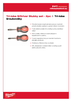 MILWAUKEE Sada Tri-lobe šroubováků - 2ks 4932471810 A4 PDF