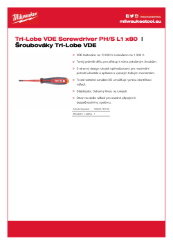 MILWAUKEE Šroubovák Tri-Lobe VDE PH/S L1 x80 4932478733 A4 PDF