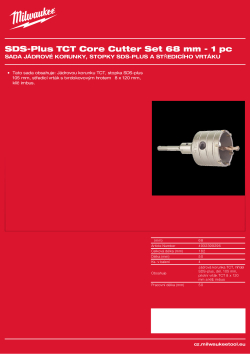 MILWAUKEE Sada jádrové korunky, stopky SDS-plus a středicího vrtáku 4932399296 A4 PDF