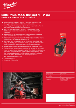 MILWAUKEE Pultový držák se sadou vrtáků SDS-Plus MX4 (7 kusů) 4932478673 A4 PDF
