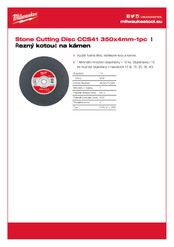 MILWAUKEE Thin Ductile, Stone and Multi Material Disc 4932472264 A4 PDF