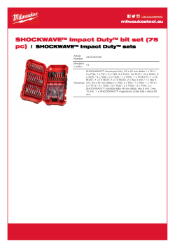 MILWAUKEE Sada bitů SHOCKWAVE™ IMPACT DUTY 75 ks 4932492008 A4 PDF