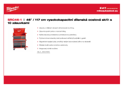 MILWAUKEE TOOLGUARD™ 46" / 117 cm vysokokapacitní dílenská ocelová skříň s 10 zásuvkami 4932478852 A4 PDF