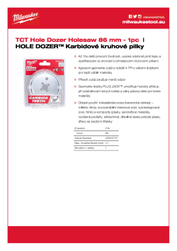 MILWAUKEE Hole Dozer Holesaws with Carbide Teeth 49560737 A4 PDF