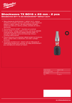 MILWAUKEE TX BO15 x 25 mm - 2 ks 4932471581 A4 PDF