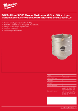 MILWAUKEE SDS-Plus TCT Core Cutters 4932344480 A4 PDF