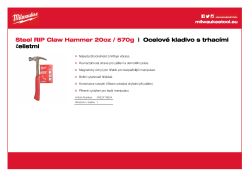 MILWAUKEE Ocelové kladivo s trhacími čelistmi 20oz / 570 g 4932478654 A4 PDF