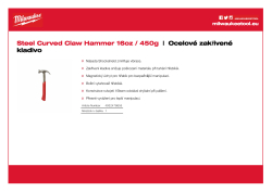 MILWAUKEE Ocelové zakřivené kladivo 16oz / 450g 4932478655 A4 PDF