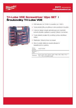 MILWAUKEE Sada šroubováků Tri-Lobe VDE 12 ks 4932479095 A4 PDF