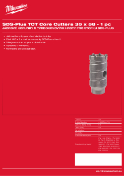 MILWAUKEE SDS-Plus TCT Core Cutters 4932344478 A4 PDF