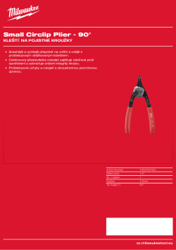 MILWAUKEE Malé kleště na pojistné kroužky - 90° 4932492489 A4 PDF