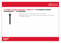 MILWAUKEE 1” socket extensions 1" prodloužení - 300 mm 4932471676 A4 PDF