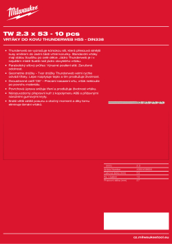 MILWAUKEE HSS-Ground Thunderweb DIN338 Drill bits 4932459836 A4 PDF