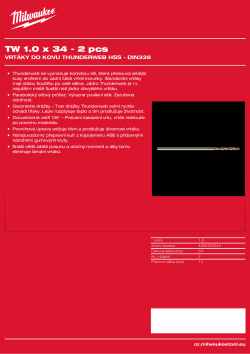 MILWAUKEE HSS-Ground Thunderweb DIN338 Drill bits 4932352345 A4 PDF