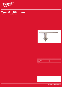 MILWAUKEE Klíč na sklíčidlo. 4932319995 A4 PDF