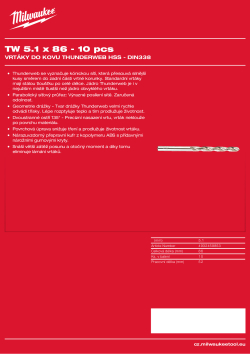MILWAUKEE HSS-Ground Thunderweb DIN338 Drill bits 4932459853 A4 PDF