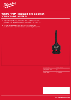 MILWAUKEE Průmyslová hlavice TX30 ½″ 4932478059 A4 PDF