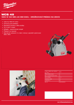 MILWAUKEE 1900 W 150 mm (45 mm DOC) – drážkovací frézka na zdivo 4933383350 A4 PDF